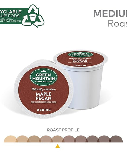 Green Mountain Coffee Roasters Maple Pecan, Single-Serve Keurig K-Cup Pods, Flavored Light Roast Coffee, 72 Count