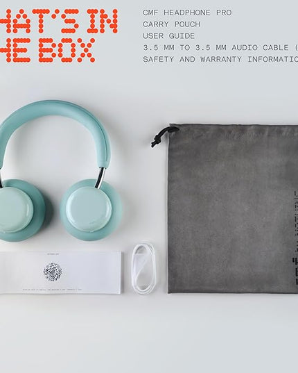 CMF by Nothing Headphone Pro Active Noise Canceling Wireless Headphones Bluetooth 5.4 Over The Ear Headset, 50H ANC Playtime, Bass&Treble Slider, Custom EQ&Spatial Audio, Hi-Res LDAC, Light Green