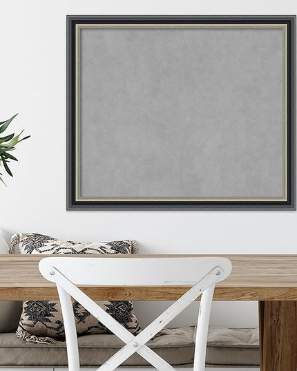 Amanti Art Black Framed Magnetic Board 23x27 Medium Vision Board for use with Magnets, 100% Metal Sheet to Display Items as Office Decor or for Home Organization in mudroom, Kitchen or Kids Room