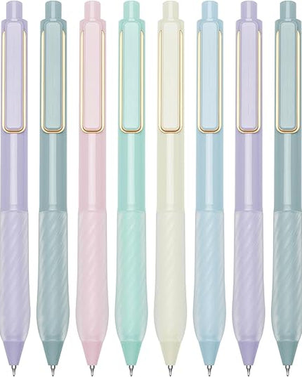 Aisibeiger Gel Pens Black Ink Fine Point 0.5mm Retractable Cute Pen for Smooth Writing School Office Supplies (Gold 12-count)