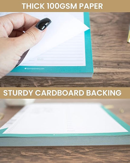 bloom daily planners Undated Daily Timed to-Do List Pad - Tear Off Planning Sheets - 6" x 9" - Color Blocking Marble