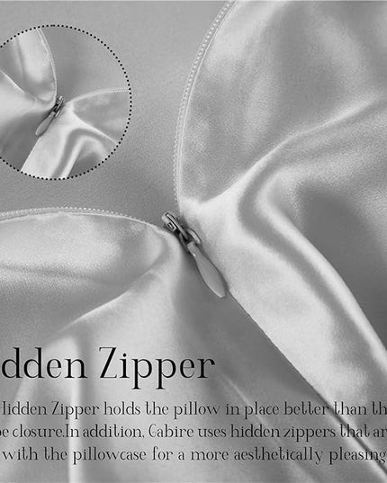 Mulberry Silk Pillow Case for Hair and Skin Prevent Acne Pillowcases Both Sides Real Silk Pillowcases Organic Silk Pillowcase with Hidden Zipper, Silver Grey, Queen (20"×30")