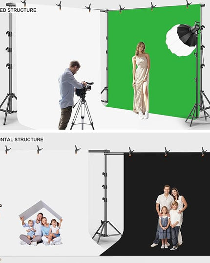 10x20FT Backdrop Support Stand for Photography，Adjustable Width & Length Backdrop Stand Background Support System Kit for Photo Video Studio Shooting, Party, Outdoor, Wedding