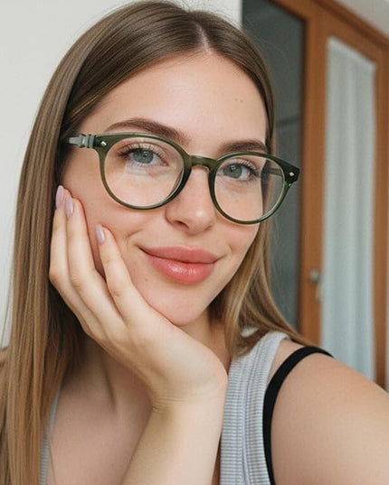 IGnaef Blue Light Blocking Glasses for Women, Oval Frame Bluelight Glasses for Gaming/Computer/Screen BL6216