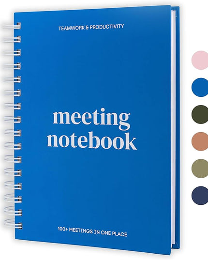 Lamare Meeting Notebook for Work Organization – Perfect Work Notebook for Note Taking & Meeting Planner for Productivity