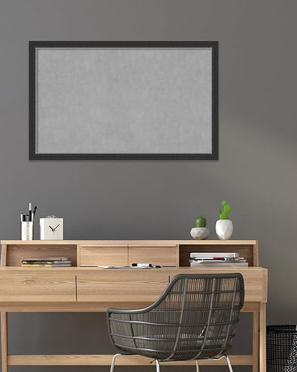 Amanti Art Black Framed Magnetic Board 27x43 Large Vision Board for use with Magnets, 100% Metal Sheet to Display Items as Office Decor or for Home Organization in mudroom, Kitchen or Kids Room