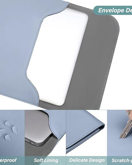 MOSISO Laptop Case 13 inch, 13 inch Laptop Sleeve Compatible with MacBook Air M4 M3 M2 M1 2025-2018 / Pro M2 M1 2025-2016, Faux Suede Leather Case with Small Bag, Air Blue