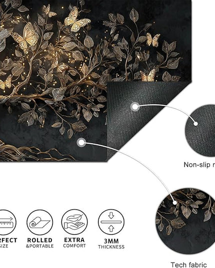 Large Mouse Pad Gaming Mousepad 31.5 x 11.8 Inch Keyboard Desktop Mat Diatomite XL Mouse Pad for Home and Office Desk Accessories with Golden Tree Butterfly Glow Artwork Diatomite