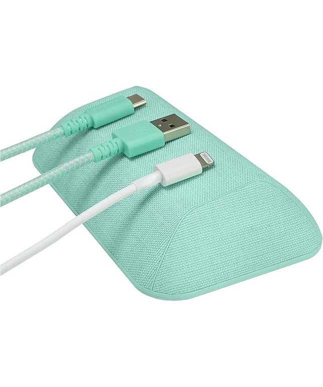 Smartish® Magnetic Cord Holder - Bigger Cable Wrangler Stocking Stuffer Organizer with Magnet Clips for Charger Management on Desktop, Nightstand - Holds 6+ Cables - Teal Me More