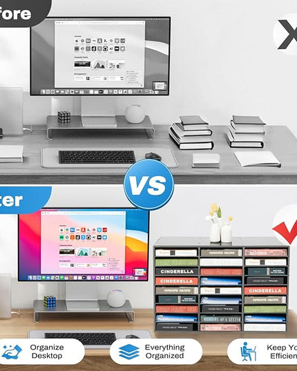 Literature Organizer 27 Slots Compartments Desktop File Sorter Mail Center Paper Storage Cabinet Home & Office Mailbox School Classroom Keepers