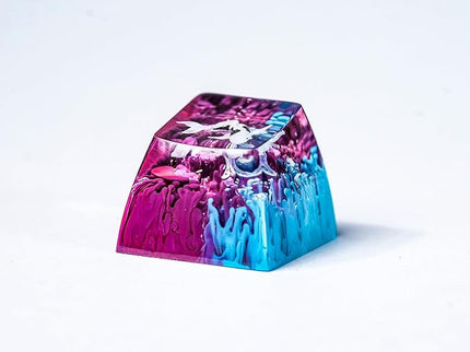 Kohaku Koi Fish Artisan Keycap Blue and Purple Ocean Coral Reef R1 SA Profile Custom Keycaps 1U ESC Handmade Gaming Resin Key Cap Cherry MX Switch Compatible Mechanical Keyboard Koi Lover Gift