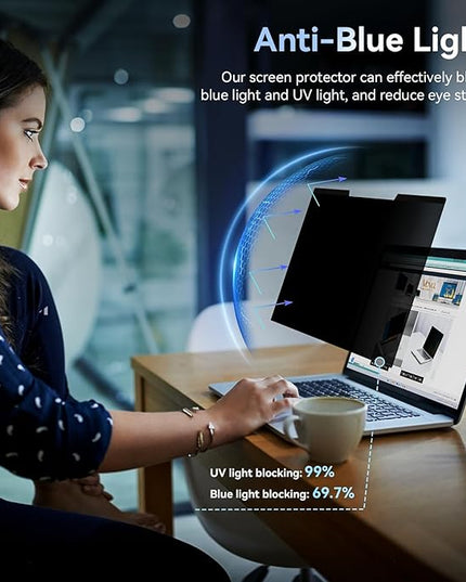 Mamol Magnetic Laptop Privacy Screen 13.3 & 13.4 inch ,16:10 Aspect Removable Anti Glare Protector Blue Light Privacy Screen Filter,Filter Shield Compatible with