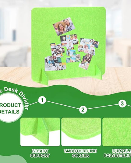 PATIKIL Desk Divider, 2 Set 24 x 24 Inch Acoustic Freestanding Desk Divider Desk Privacy Panel with 4 Pcs Support Feet for Library Office Workstation, Green