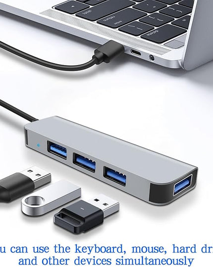 MEIRIYFA USB 3.0 Hub, 4 in 1 USB Hub Splitter Aluminium USB Extender Hub 1* USB3.0 Port (5Gbps)+ 3* USB2.0 Port (480Mbps) for Desktop, Laptop, Flash Drive, PC, Keyboards - 1M