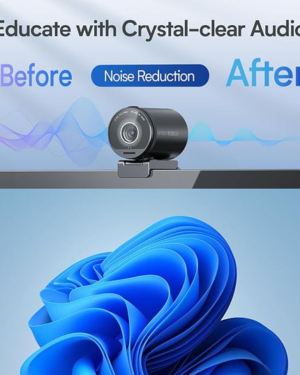EMEET SmartCam S800-4K Webcam for Streaming, Sony 1/2'' Sensor, Supports HDR, PDAF&TOF Dual-autofocus, 1080P@60fps, 2 Noise-Cancelling Mics, 40°-73° FOV, Perfect for Live Streaming&Online Meetings