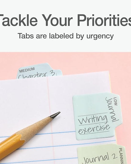 Redi-Tag Mini Priority Tabs, Small Flags for Journals and Notebooks, Small Sticky Notes, School & Office Supplies, Adhesive Tabs for Organization, 150 per Pack, 6 Assorted Colors, 1" x 1" (1009678)