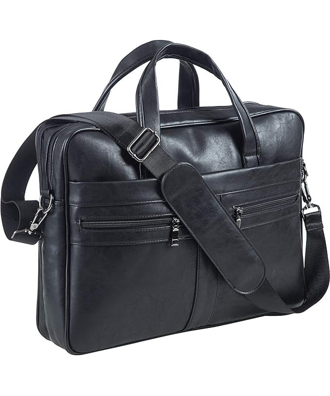 seyfocnia Men's Leather Messenger Bag, Laptop Briefcase Business Satchel Computer