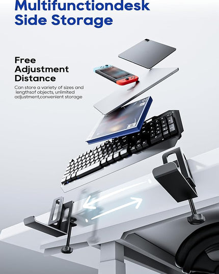 NODOCA Laptop Storage for Desk, Vertical Laptop Stand for Desk, MacBook Vertical Stand, with Headphone Holder, Desk Side Storage for MacBook/Surface/Samsung/HP/Dell[M, Black]