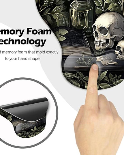 Ergonomic Mouse Pad with Wrist Support,Mouse Pad with Wrist Rest and Coaster Set,Office Supplies Non-Slip Mouse Pads for Desk, Non-Slip Comfortable,Goth