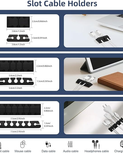 319pcs Cable Management Organizer Kit, Desk Cord Organizer, 98 Adhesive Cable Clips Holder, 17 Reusable Cable Strap, 4 Cable Sleeve Split, and 200 Nylon Cable Zip Ties (Black)
