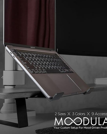 Moodular Add-ons Laptop Tray Stand [Accessory Only - Requires Moodular Wooden Monitor Stand Slide Rails for Use] Black MSA-LT