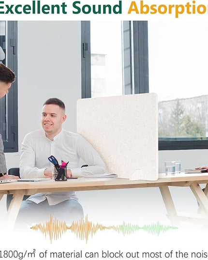 DOLLAR BOSS 2PCS Acoustic Desk Dividers 24" x 20", Soundproof Freestanding Privacy Panels for Table, Noise Reducing Desktop Partition for Office, Home, Classroom, Study Area with 20 Pushpins,Beige