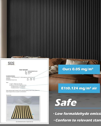 Art3d 2-Pack 48" x 24" Acoustic Wood Panels for Wall, Soundproof Wood Slat Panel for Wall and Ceiling, 3D Fluted Sound Absorbing Paneling for Interior Wall Decor, Living Room, Bedroom - Blackwood