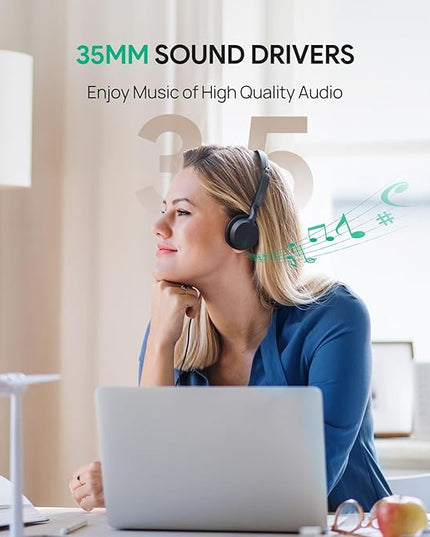 Yealink UH42 USB-A Headset with Microphone for PC Computer, Wired Headset Teams Certified, Noise Cancelling Mic, in Line Control, Mute Button, Cable Length 7.05FT, All Day Comfort
