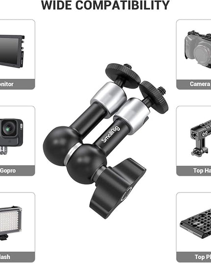 SmallRig 5.5 Inches Adjustable Friction Articulating Magic Arm, with Both 1/4" Screw for LCD Monitor/LED Lights
