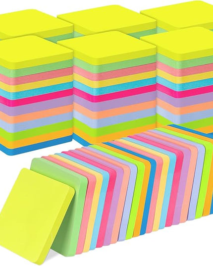 60 Pads Round Corner Sticky Notes 3x3 in Post, 12 Bright Colors Self-Stick Note Pads it, Strong Adhesive Paper Memo Pads, 75 Sheets/Pad, Colored Note Pad Easy to Post for Home, Office, Notebook