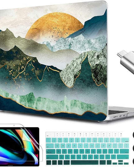 CISSOOK Mountain Case for MacBook Air 13.6 inch 2025 2024 2022 Release Model A3240 A3113 A2681, Plastic Sunshine Mountain Scenery Cover for MacBook Air 13 M4 M3 M2 Case with Keyboard Cover