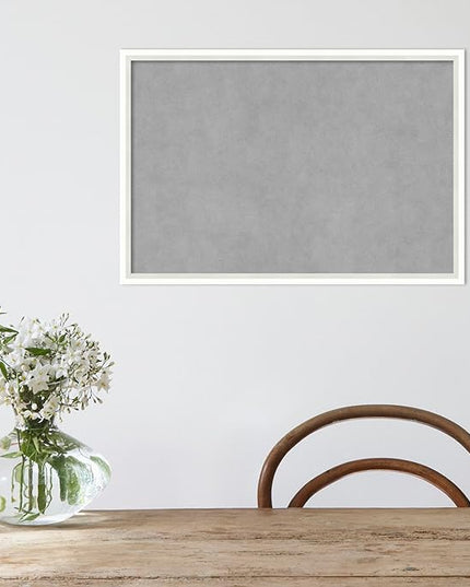Amanti Art White Framed Magnetic Board 17x25 Medium Vision Board for use with Magnets, 100% Metal Sheet to Display Items as Office Decor or for Home Organization in mudroom, Kitchen or Kids Room
