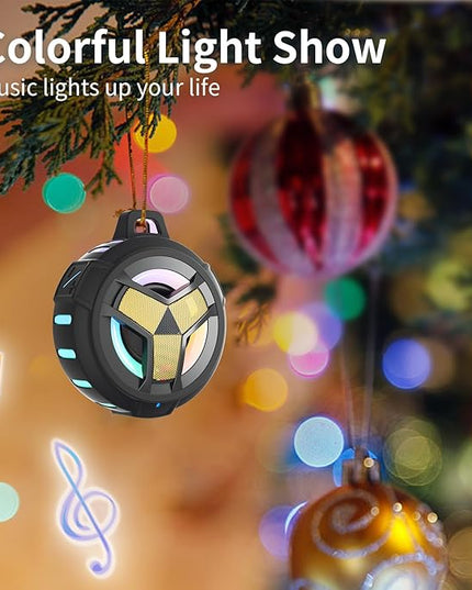 EBODA Waterproof Bluetooth Speaker, Shower Wireless Speaker, IP67 Waterproof, LED Light, Floating, Portable Speakers for Travel, Pool, Beach, Kayak, Gifts for Men-Black Golden Special Edition