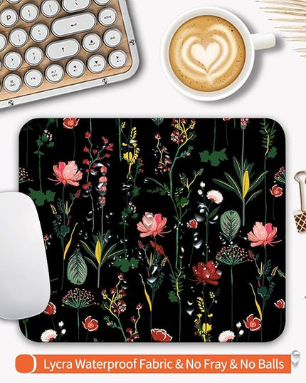 Square Mouse Pad Blooming Botanical Flowers,Personalized Premium-Textured Custom Mouse Mat Design,Washable Mousepad Cloth,Non-Slip Rubber Base Computer Mouse Pads for Wireless Mouse