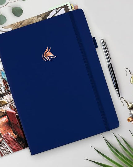 Clever Fox Planner Pro Premium – Luxurious Weekly & Monthly Planner with Budget Organizer for Productivity & Goals, Undated, A4 (Navy Blue)
