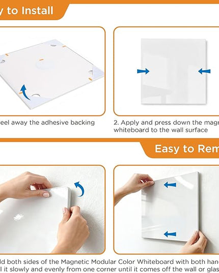 Comix Magnetic Dry Erase Board, 6 Pack, 11.8 x 11.8 Inches, Modular Whiteboard for Fridge, Office and Home, Small White Board Dry Erase Set for Kids, Students, Kitchen Organizer and Planner, White