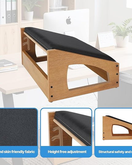 Ergonomic Foot Rest, 4 Adjustable Height Foot Stool,Footrest Under Desk， Soft Cushions,Foot Rest Office,Improving Posture, Promoting Blood Circulation（Natural）