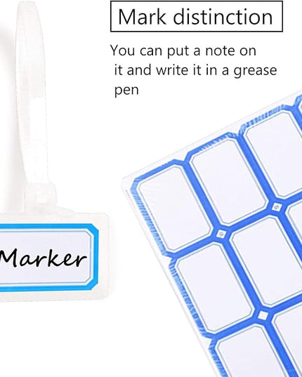 200 Pieces Nylon Cable Marker Ties,Self-locking Cord Tags Write on Ethernet Wire Zip Mark Tags Nylon Power Marking Label