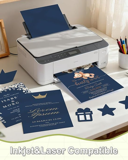 40 Sheets Cardstock 8.5x11, 65lb Darkblue Card Stock, Construction Paper, 180gsm Thick Printer Paper for Printing, Painting, Card Making, Kids School Supplies,Party Decorations