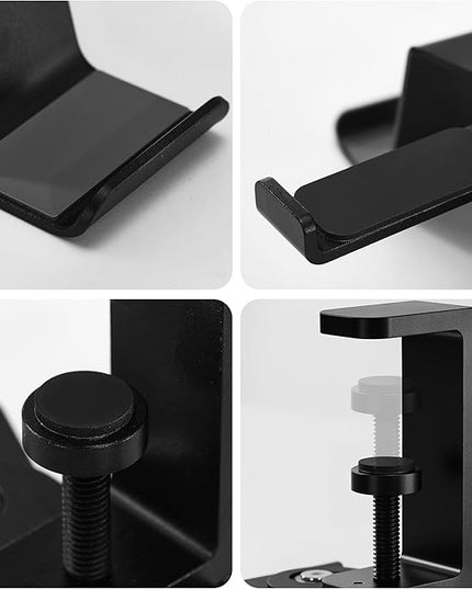 3-in-1 Game Controller&Headphone All Metal Stand Under Desk, Game Controller&Headset Holder, Backpack Hook Under Desk,Clamp Hook for Gaming PC Accessories,Black