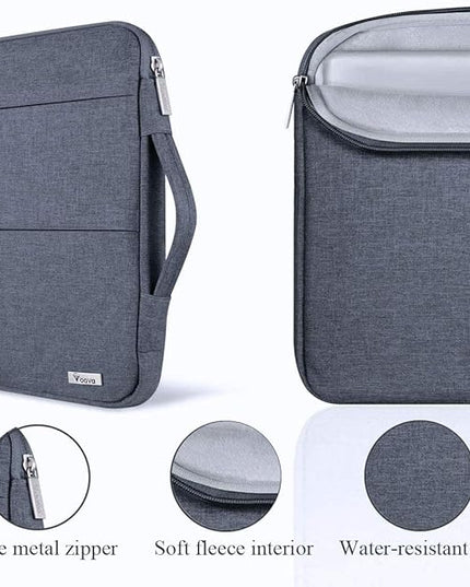 Voova 13 13.6 Inch Laptop Sleeve Case Compatible with MacBook Air 13 M1/M2/M3/M4 2020-2025, MacBook Pro 13/14, IPad Air/Pro 13, Waterproof Slim Computer Bag Cover with Handle, Dark Grey