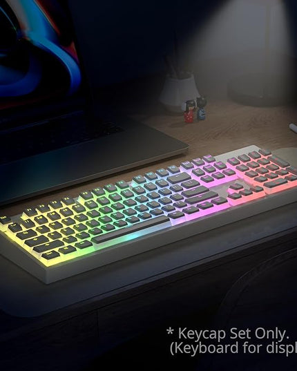 Guffercty kred 117-Key Grey Pudding Keycaps, OEM Profile PBT Anti-Wear Translucent Backlight fits Mechanical Keyboard(Grey Pudding)