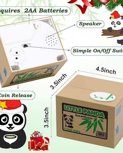 Panda Stealing Money Bank, Mischief Panda Coin Bank, Cute Piggy Bank for Kids, Automatic Money Saving Piggy Bank for Boys, Girls,Great Gift for Children(Panda Version)