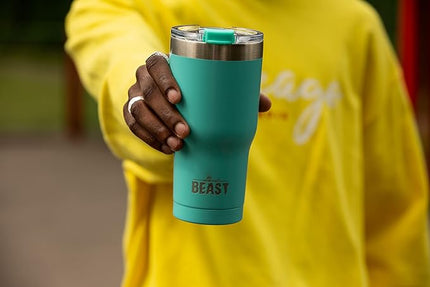 Beast 20 oz Tumbler Stainless Steel Vacuum Insulated Coffee Ice Cup Double Wall Travel Flask (Aquamarine Blue)