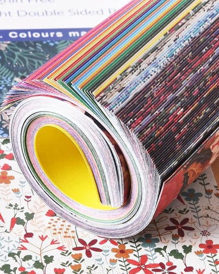 Origami Paper Kit Dobule Sided 100 Sheets 100 Colors 6 Inch Japanese Chiyo Square Easy Fold Arts Crafts DIY Handwork Origami Papers Solid Color Flower