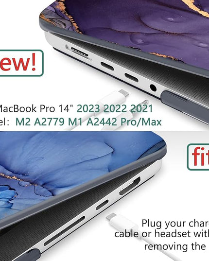 DONGKE Case for M5 MacBook Pro 14 inch 2025 2024-2021 M4 M3 M2 M1, Plastic Hard Shell Cover Compatible with A3434 A3112 A3401 A3185 A2992 A2779 A2442, Retina XDR Display & Touch ID, Abstract Marble