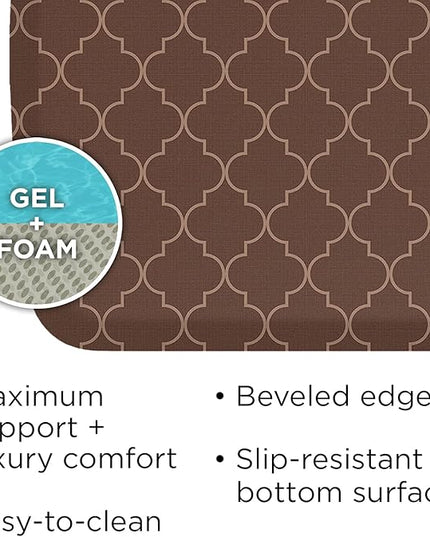 GelPro Elite Premier Anti-Fatigue Kitchen Comfort Floor Mat, 20x36", Lattice Java Stain Resistant Surface with therapeutic gel and energy-return foam for health & wellness