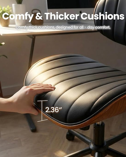 Home Office Desk Chair, Modern Sleek Office Chair with Adjustable Lumbar Support, Adjustable Height Mid Back Executive Task Chair with 360 Rolling Swivel for Meeting Study Room(Striped,Black)