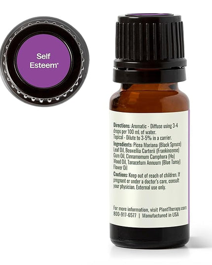 Plant Therapy Self Esteem Essential Oil Blend for Confidence, 10 mL (1/3 oz), 100% Pure, Undiluted, Therapeutic Grade