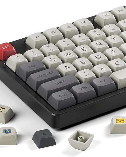 XDA Profile PBT Keycaps, Retro Game Console Custom Keycap Set, XVX Keyboard Keycap 75 Percent with Dye-Sublimation Suitable for Most 65% 80% 100% Gateron Cherry MX Switches Mechanical Keyboard